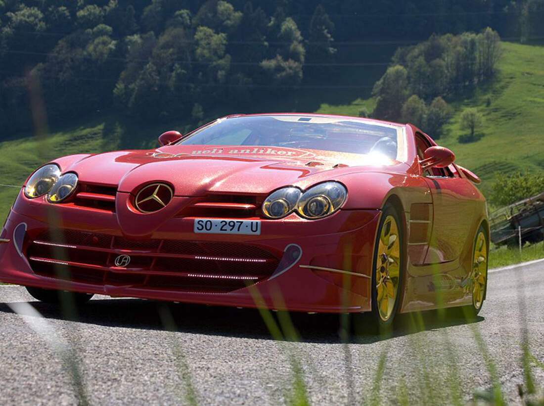 Mercedes SLR McLaren 999 Red Gold Dream Schweizer Alp Traum Auto